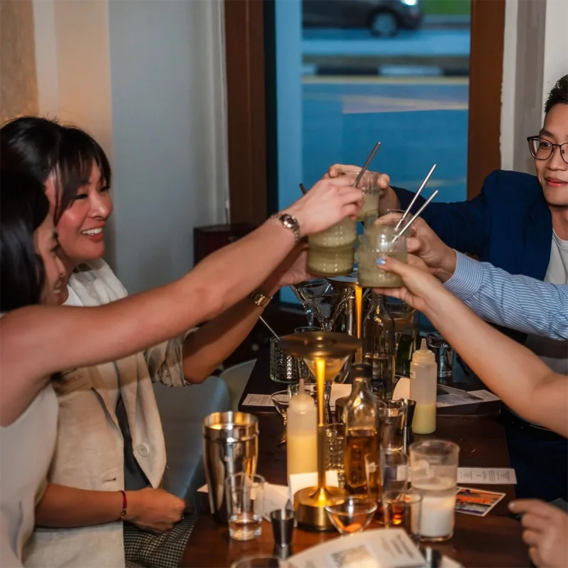 cheers group of friends toasting